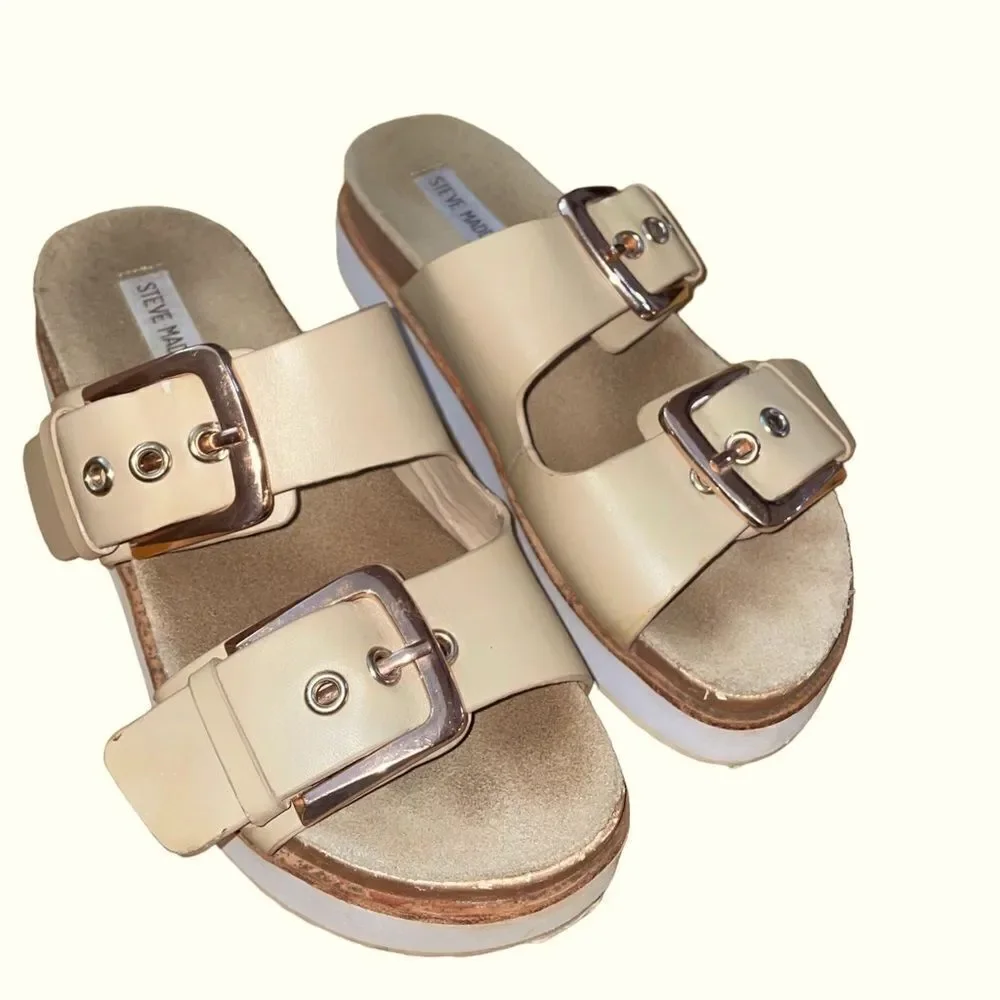 STEVE MADDEN PATE PLATFORM DOUBLE STRAP SANDALS Y2K 7.5